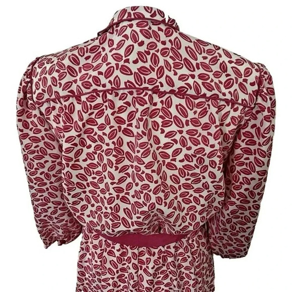 Rare‎ Vintage Petites By WILLI Sz 12 Pink Floral Spring Couture Midi Shirt Dress - Picture 7 of 10